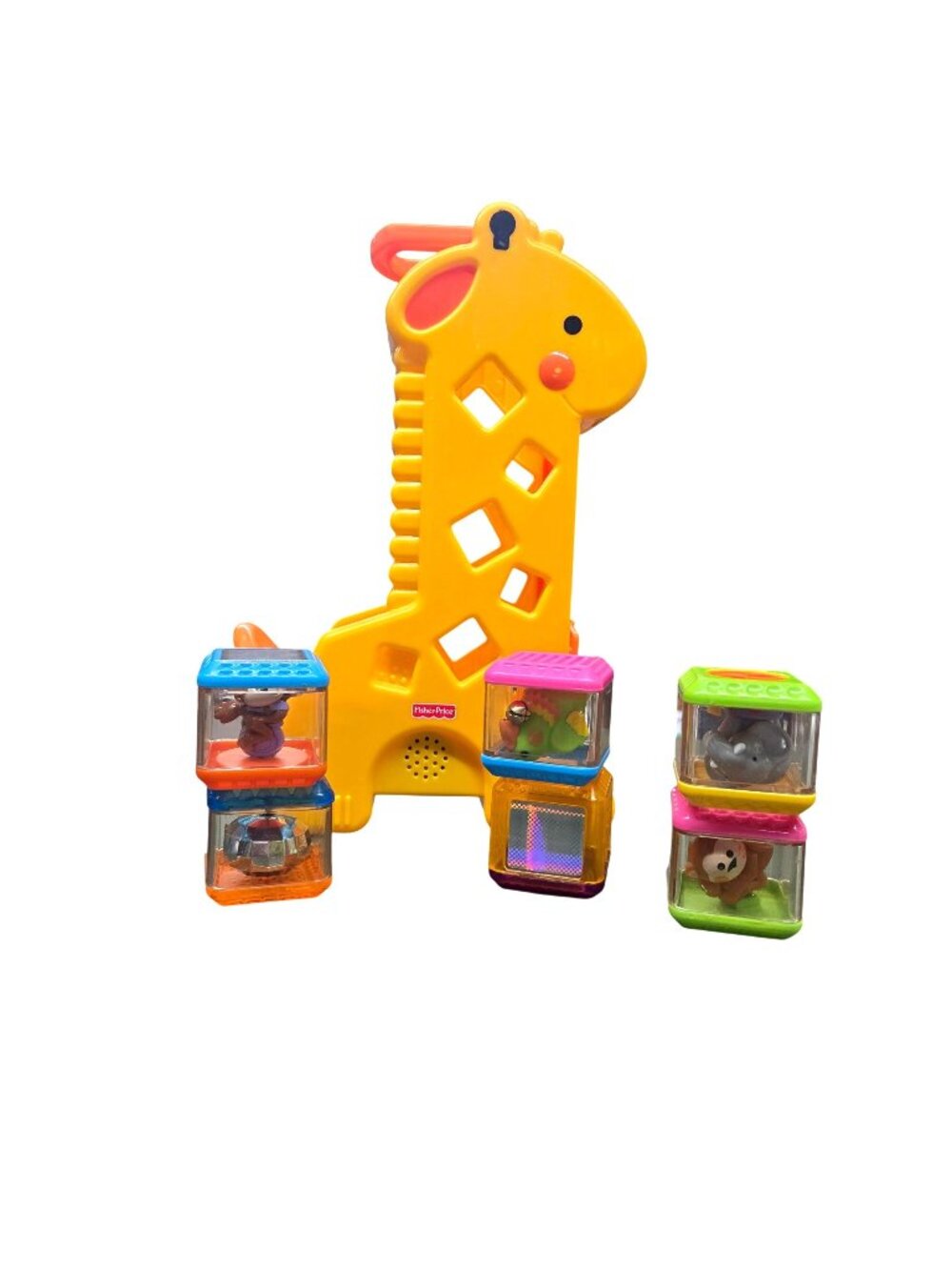 Vintage Fisher-Price Giraffe Interactive Peek-A-Blocks Tumblin' Sounds Works